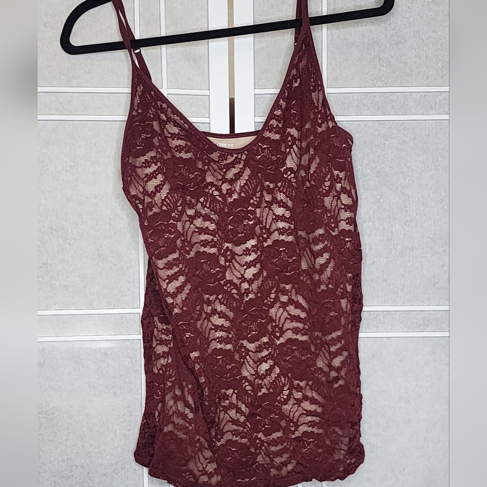 Express Best Loved Bra Cami Red Lace